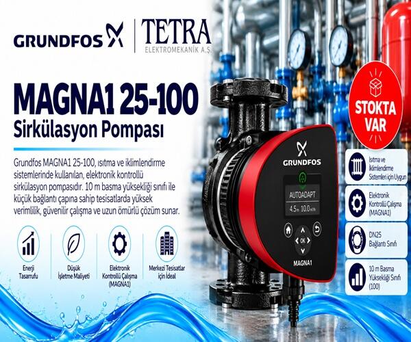 Grundfos MAGNA1 25-100 Sirkülasyon Pompası – Stokta