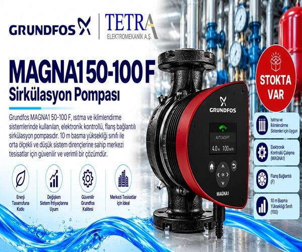 Grundfos MAGNA1 50-100 F Sirkülasyon Pompası – Stokta