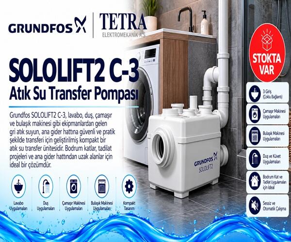 Grundfos SOLOLIFT2 C-3 Atık Su Transfer Pompası – Stokta