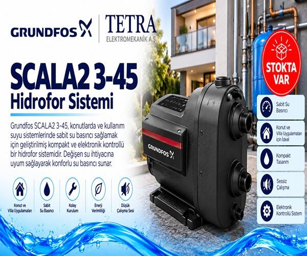 Grundfos SCALA2 3-45 Hidrofor Sistemi – Stokta