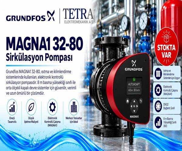 Grundfos MAGNA1 32-80 Sirkülasyon Pompası – Stokta
