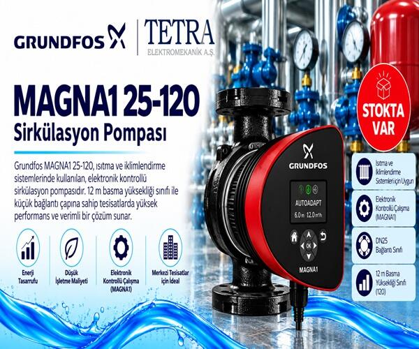 Grundfos MAGNA1 25-120 Sirkülasyon Pompası – Stokta